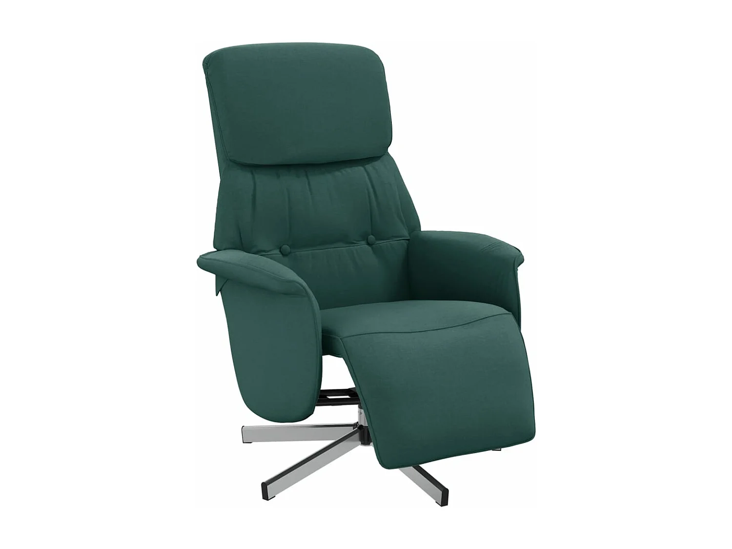 Sillón reclinable con reposapiés tela verde oscuro YOE60875