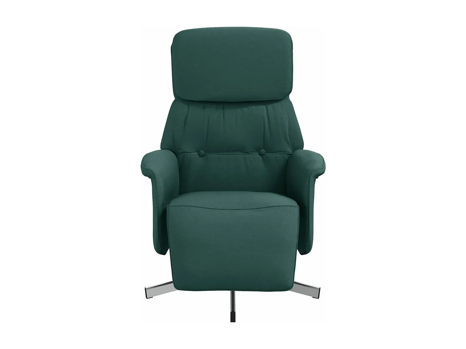 Sillón reclinable con reposapiés tela verde oscuro YOE60875