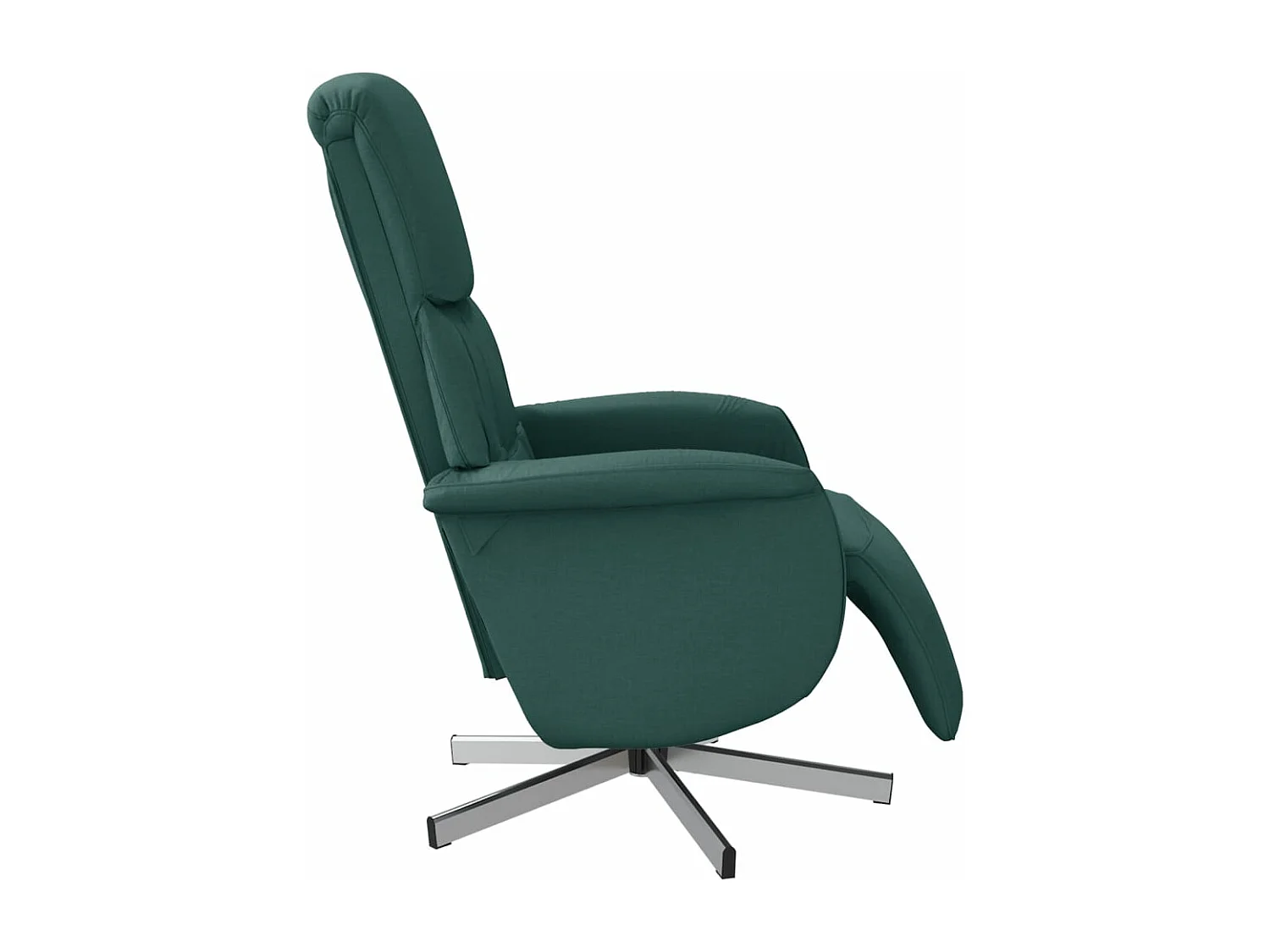 Sillón reclinable con reposapiés tela verde oscuro YOE60875