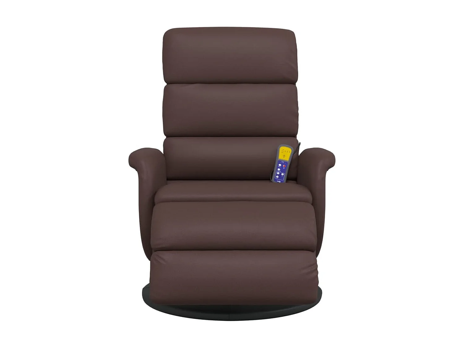 Fauteuil inclinable de massage repose-pieds marron similicuir REO38703