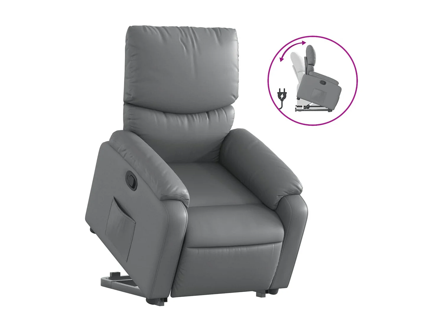 Fauteuil inclinable Gris Similicuir REO19512
