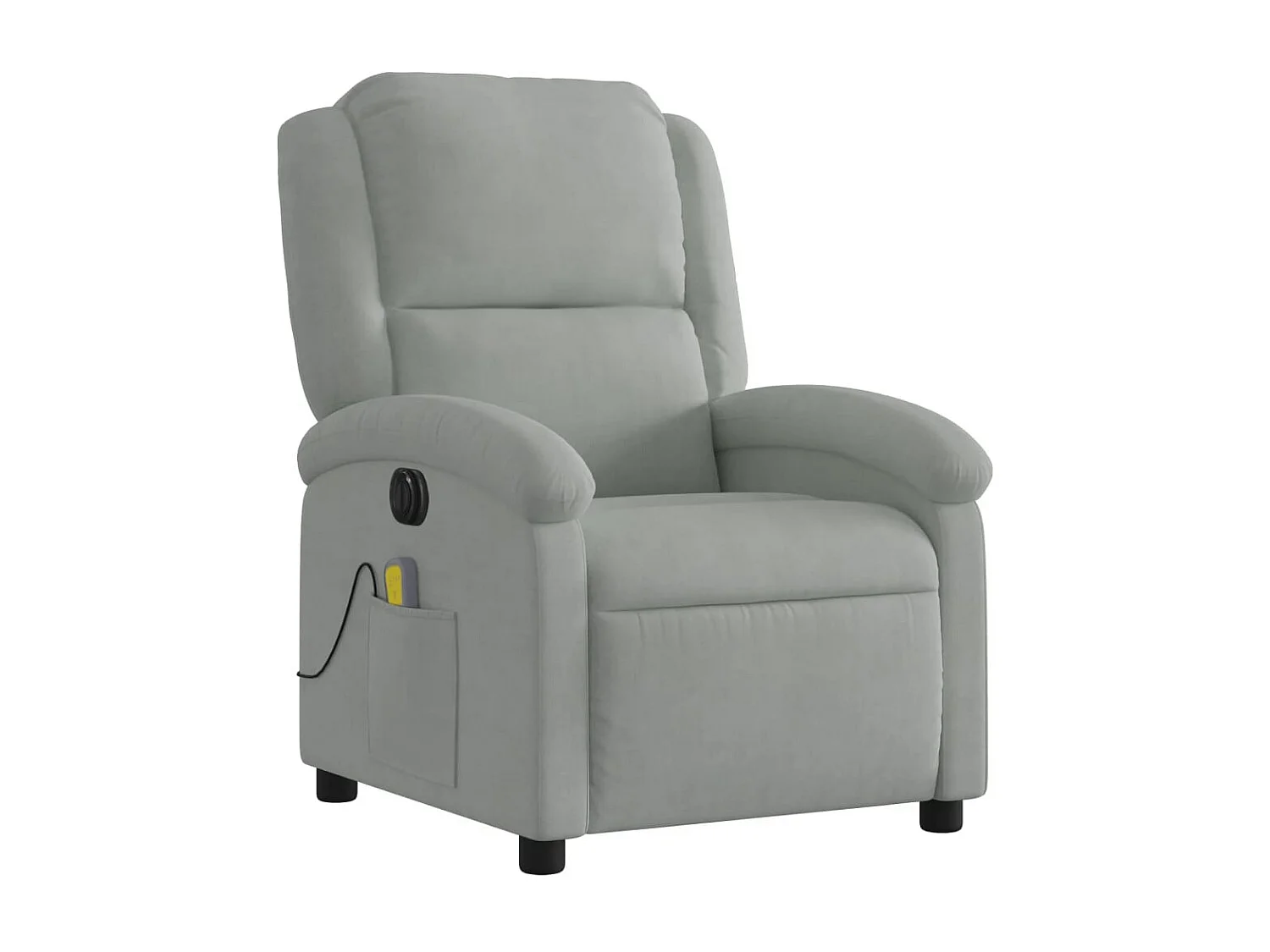 Fauteuil inclinable électrique de massage gris clair velours REO56994