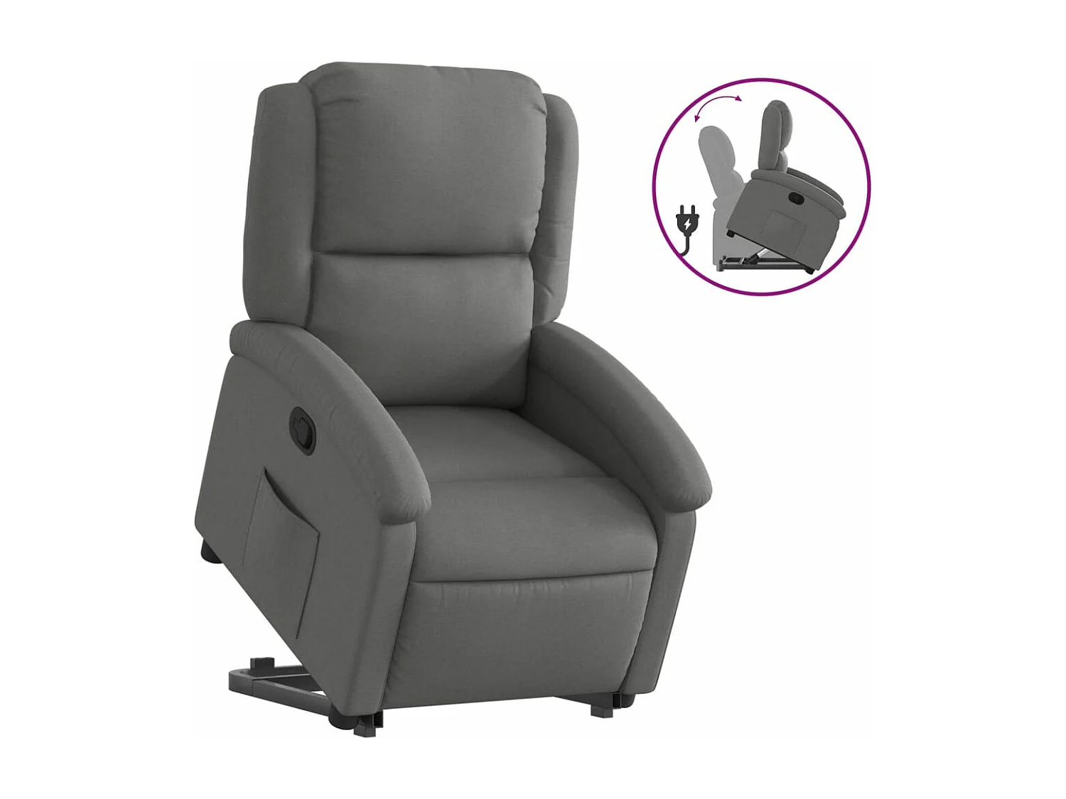 Fauteuil inclinable Gris foncé Tissu REO13222