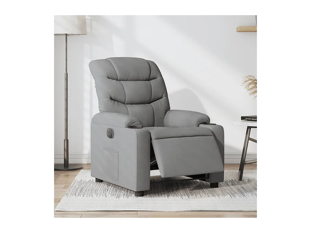 Fauteuil inclinable électrique Gris clair Tissu REO17367