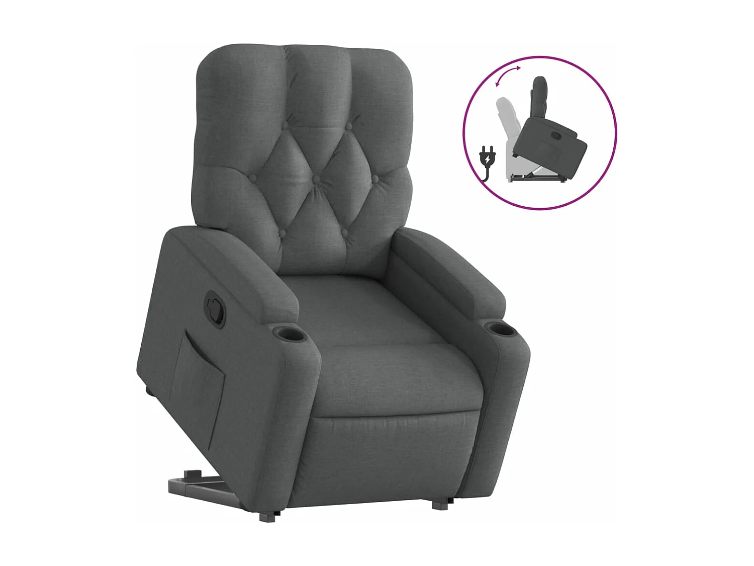 Fauteuil inclinable Gris foncé Tissu REO38993