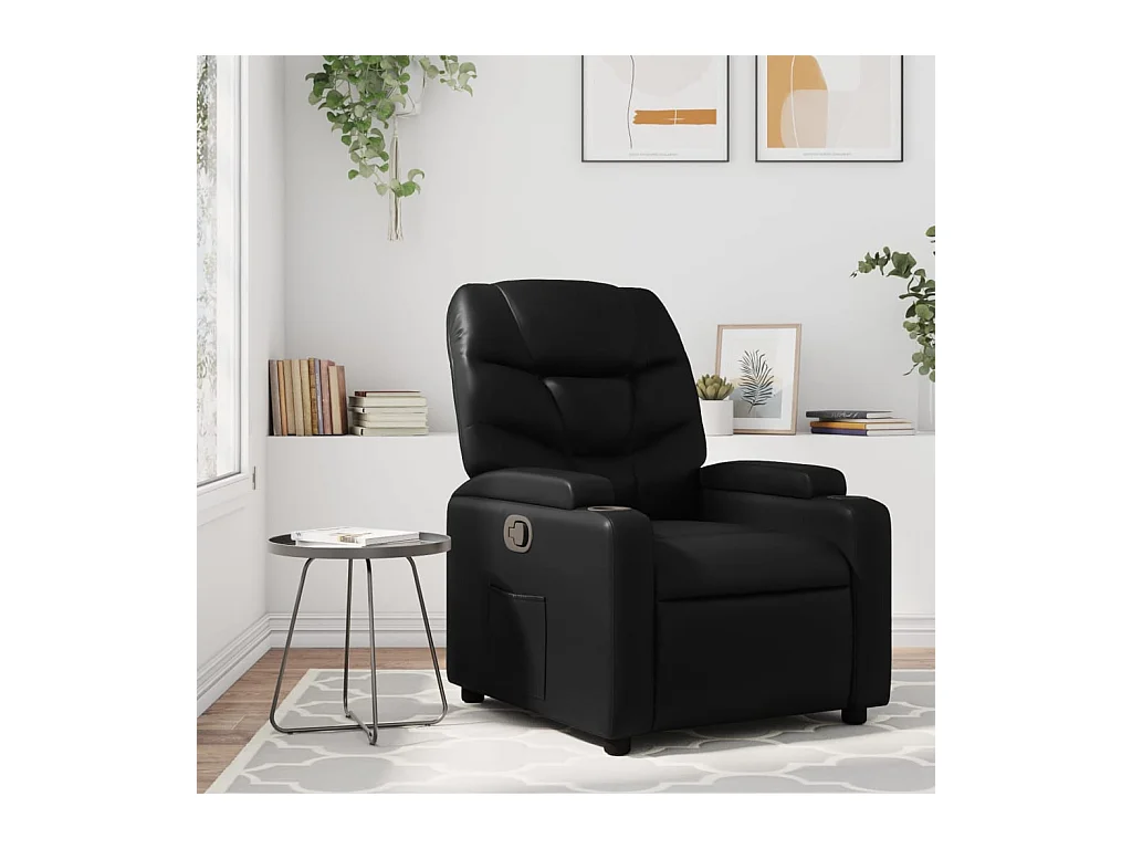 Fauteuil inclinable Noir Similicuir REO36190