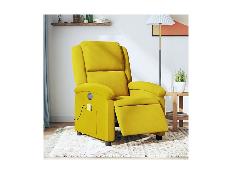 Sillón reclinable de masaje eléctrico terciopelo amarillo YOE66831