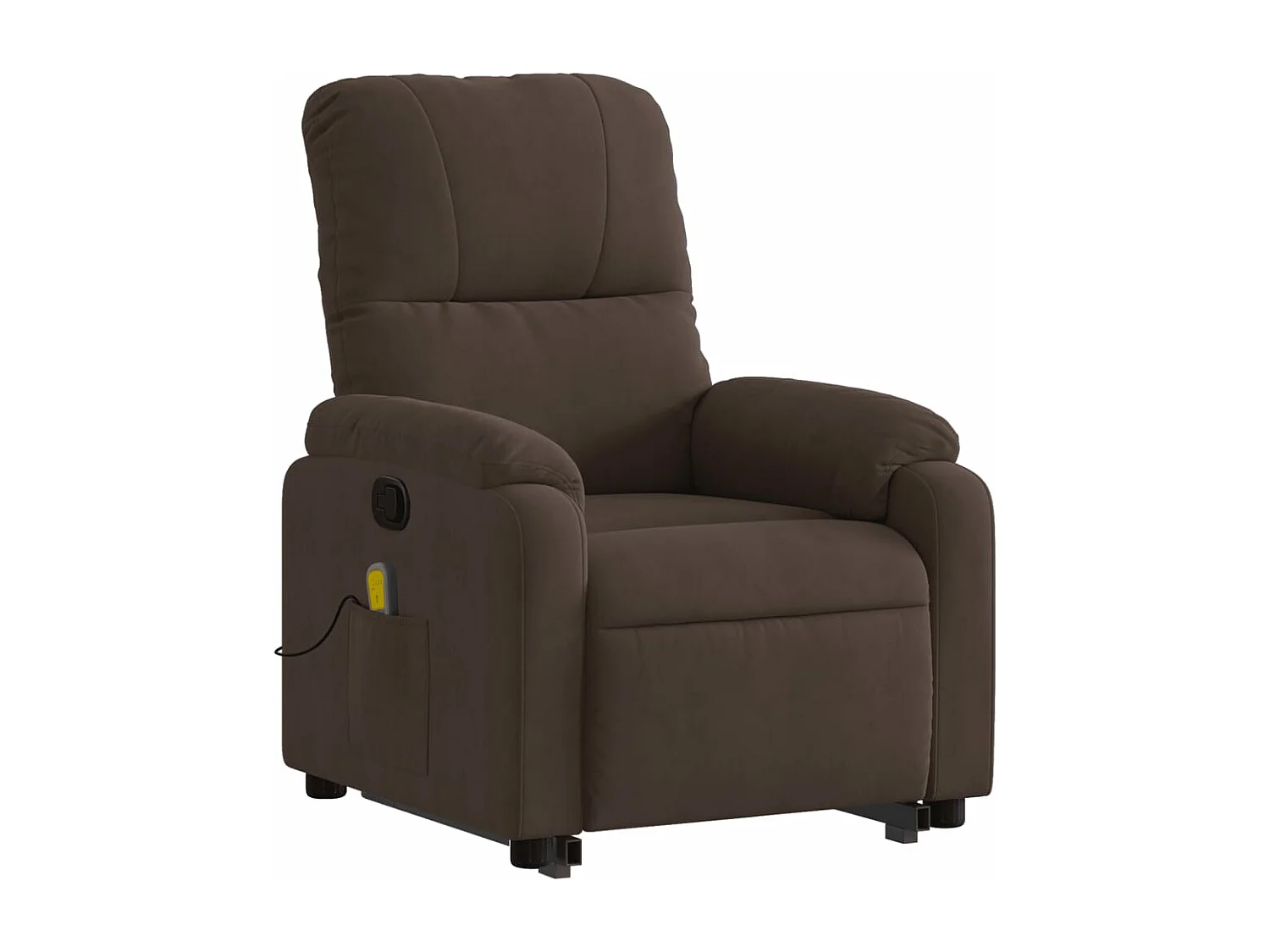 Sillón reclinable de masaje elevable tela de microfibra marrón YOE79515