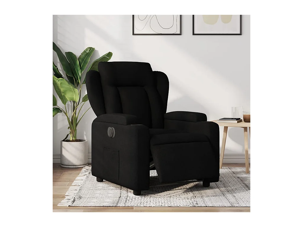 Fauteuil inclinable électrique Noir Tissu REO81831