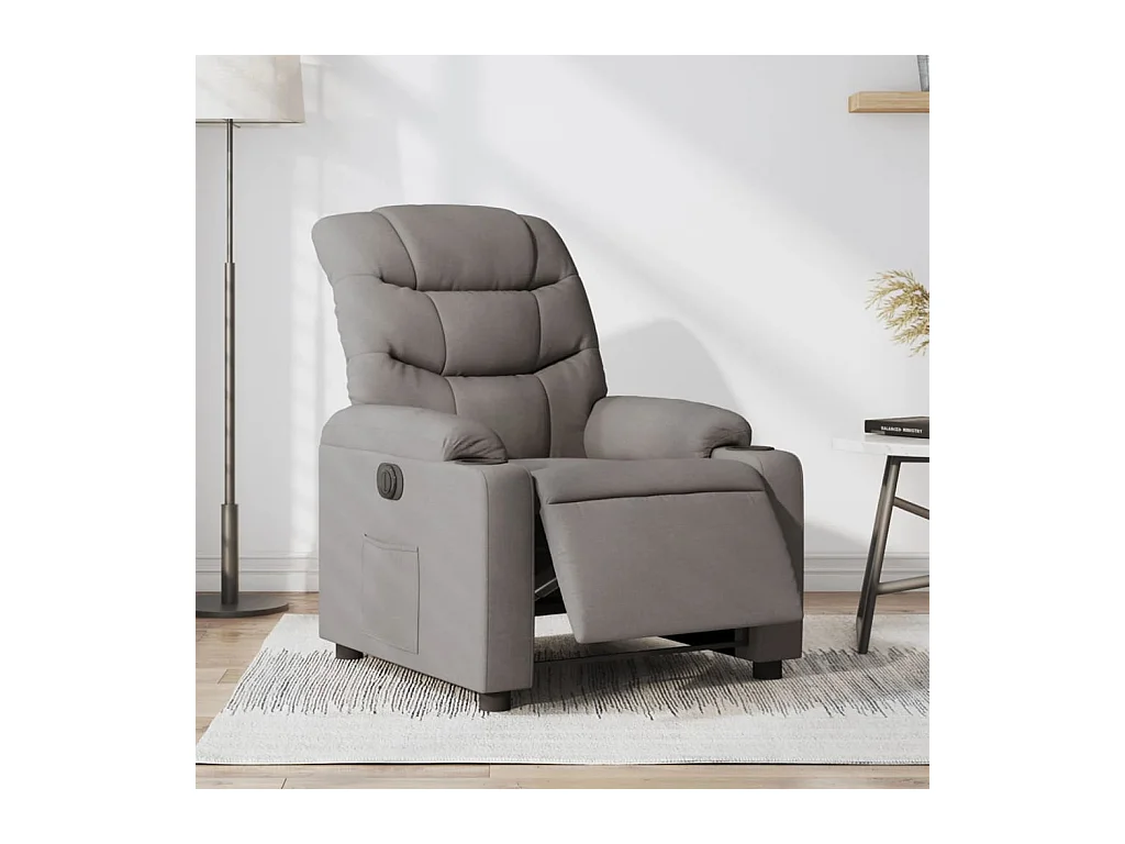 Fauteuil inclinable électrique Taupe Tissu REO93575