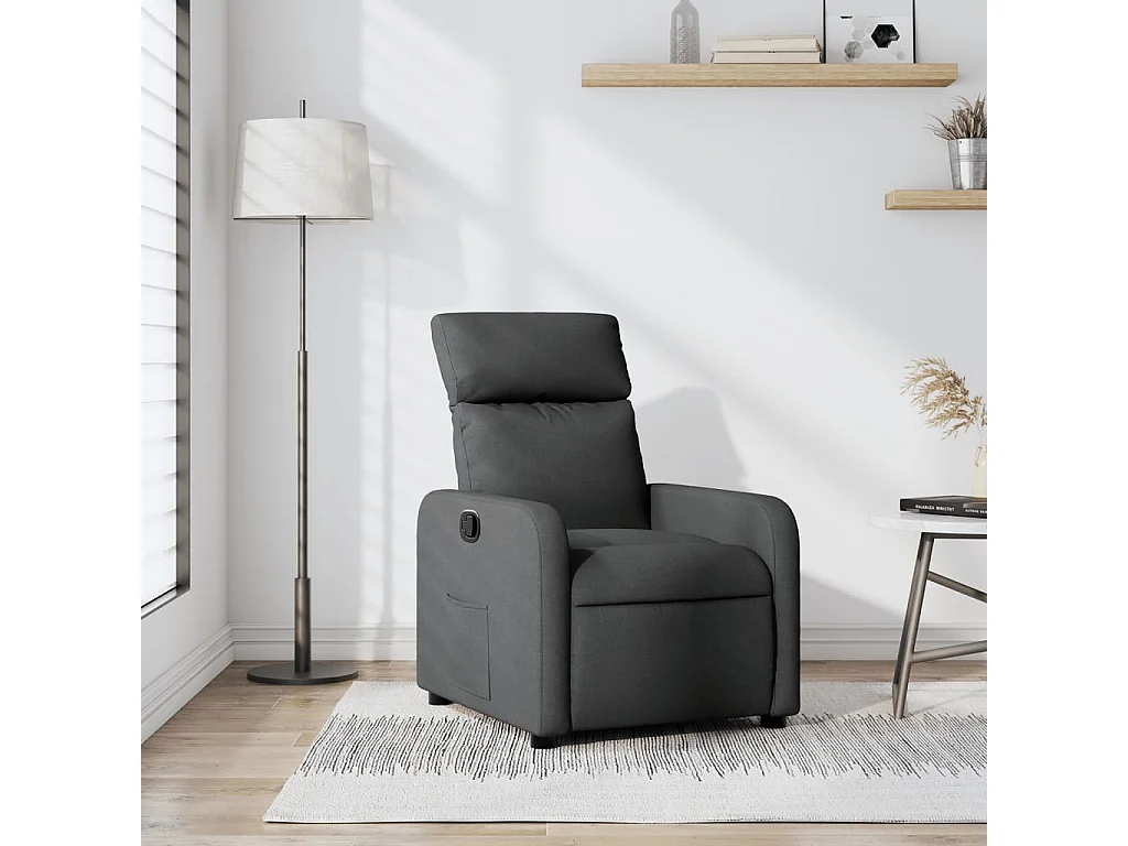 Fauteuil inclinable Gris foncé Tissu REO76075