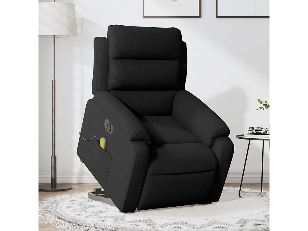 Fauteuil inclinable de massage électrique noir velours REO18883
