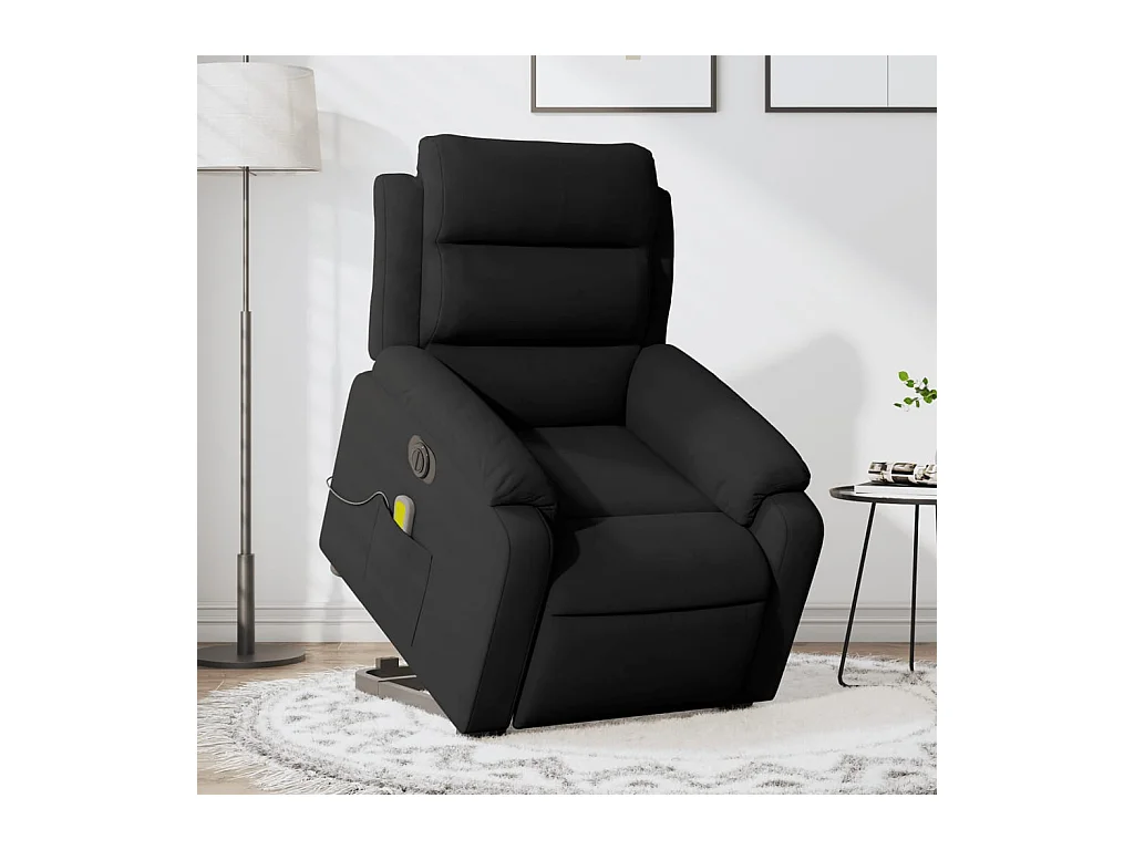 Fauteuil inclinable de massage électrique noir velours REO18883