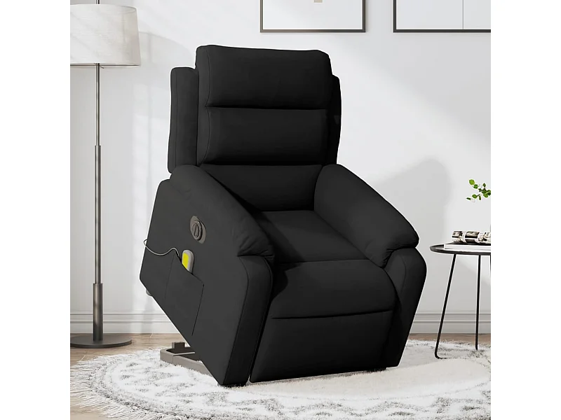 Fauteuil inclinable de massage électrique noir velours REO18883