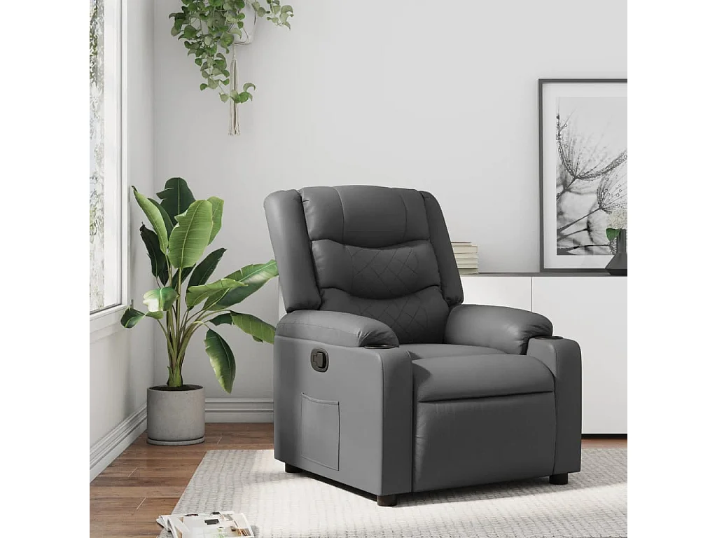 Fauteuil inclinable Gris Similicuir REO63867
