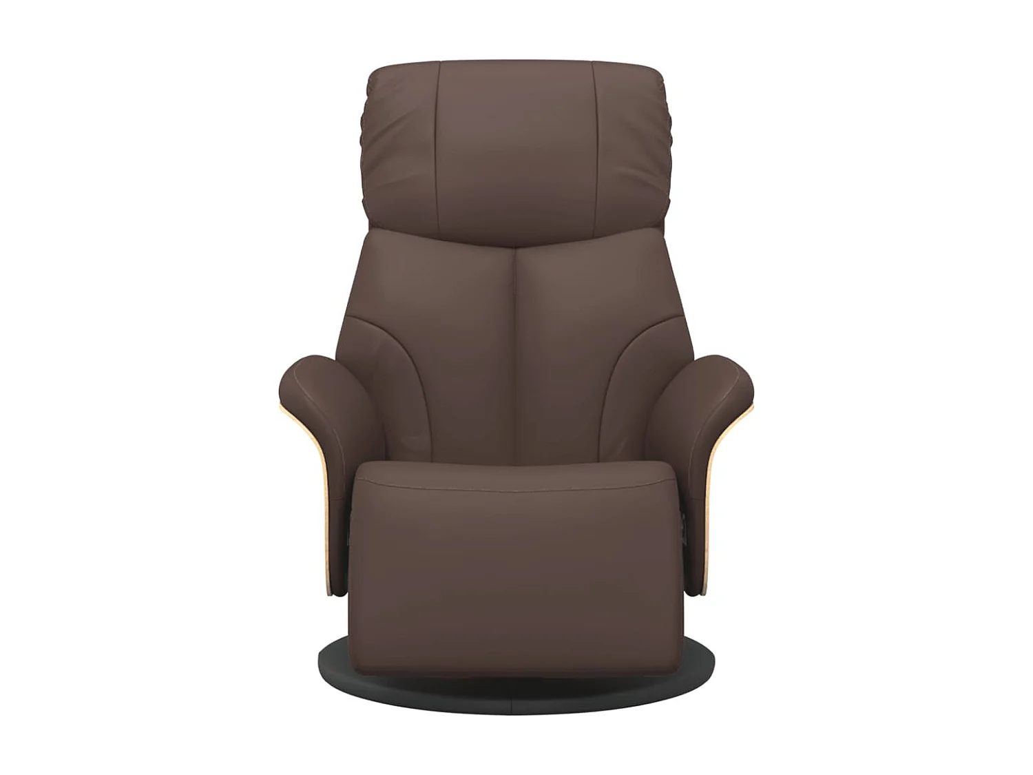 Sillón reclinable con reposapiés cuero sintético marrón YOE16064