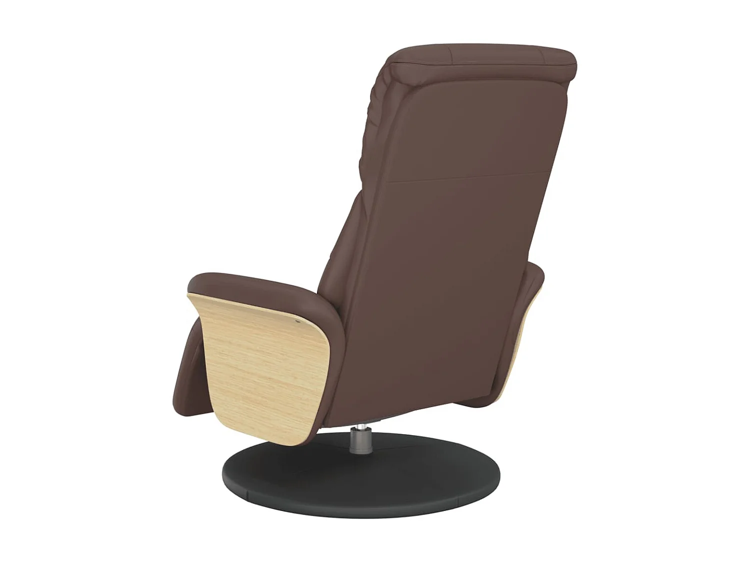 Sillón reclinable con reposapiés cuero sintético marrón YOE16064