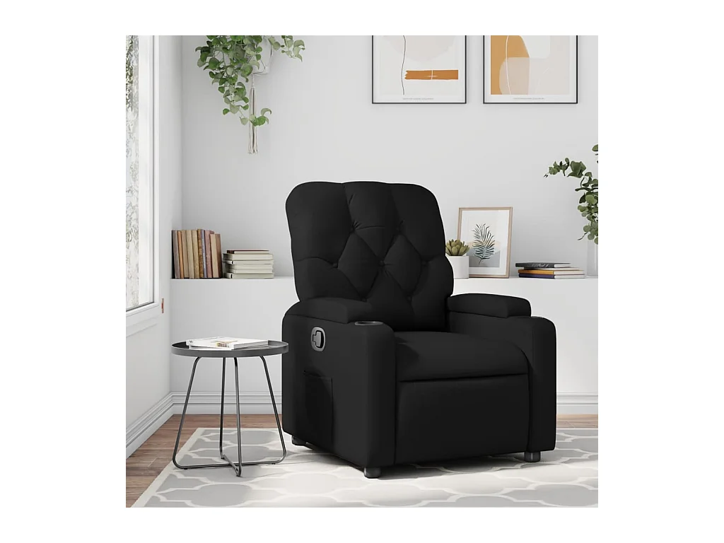 Fauteuil inclinable Noir Similicuir REO32256