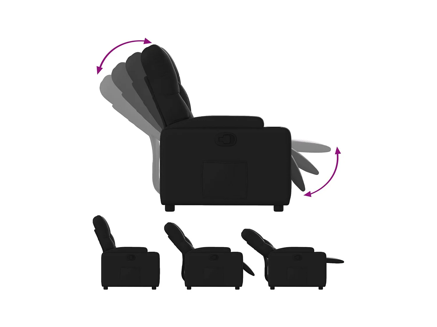 Relaxsessel | Fernsehsessel Schwarz Kunstleder -gkd948721