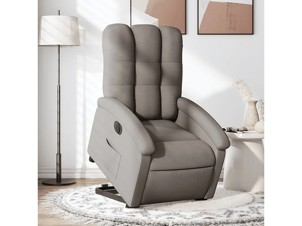 Fauteuil inclinable électrique taupe tissu REO78402