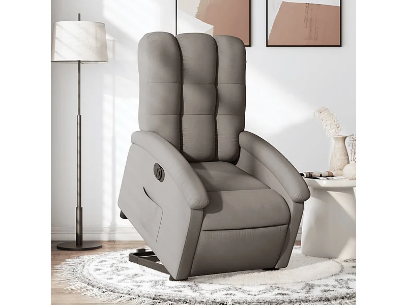Fauteuil inclinable électrique taupe tissu REO78402