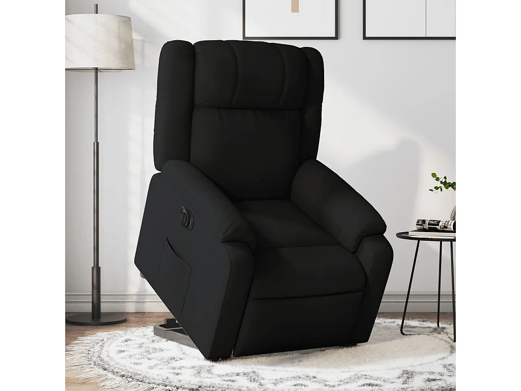 Fauteuil inclinable électrique noir tissu REO32639