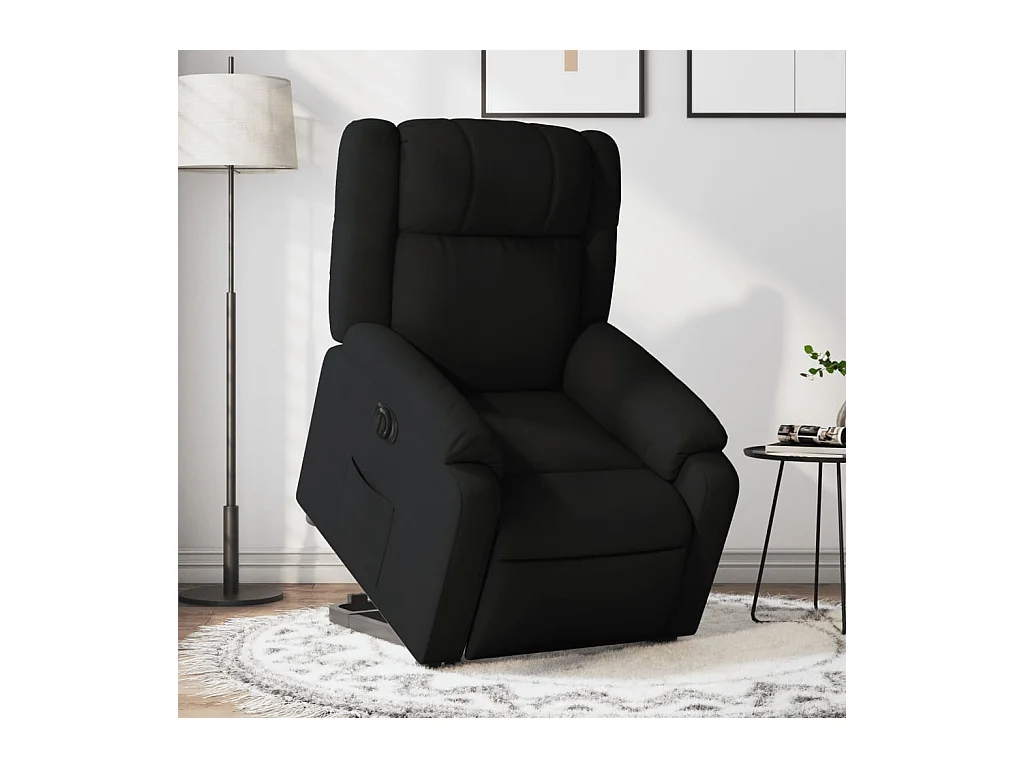 Fauteuil inclinable électrique noir tissu REO32639