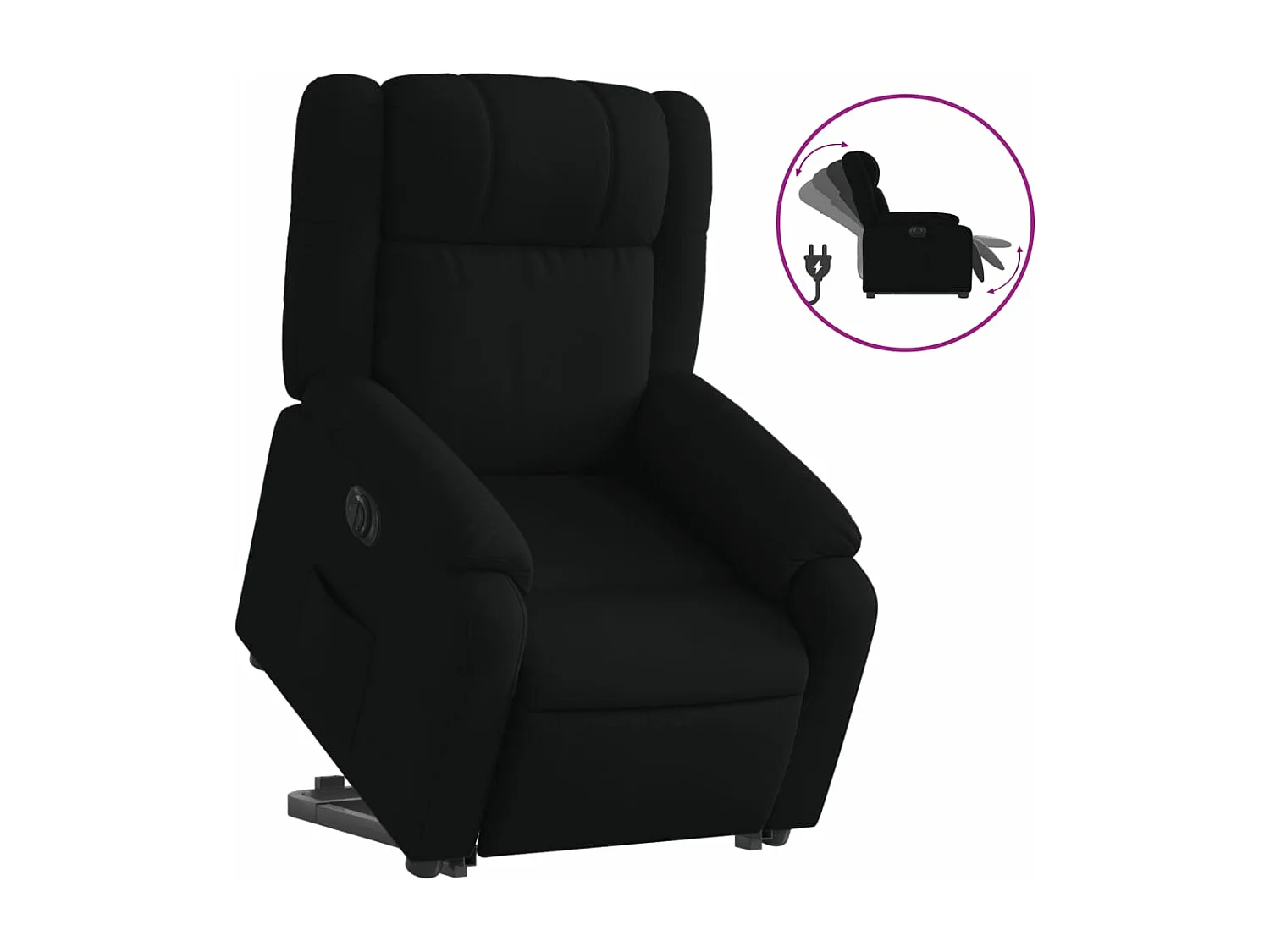 Fauteuil inclinable électrique noir tissu REO32639