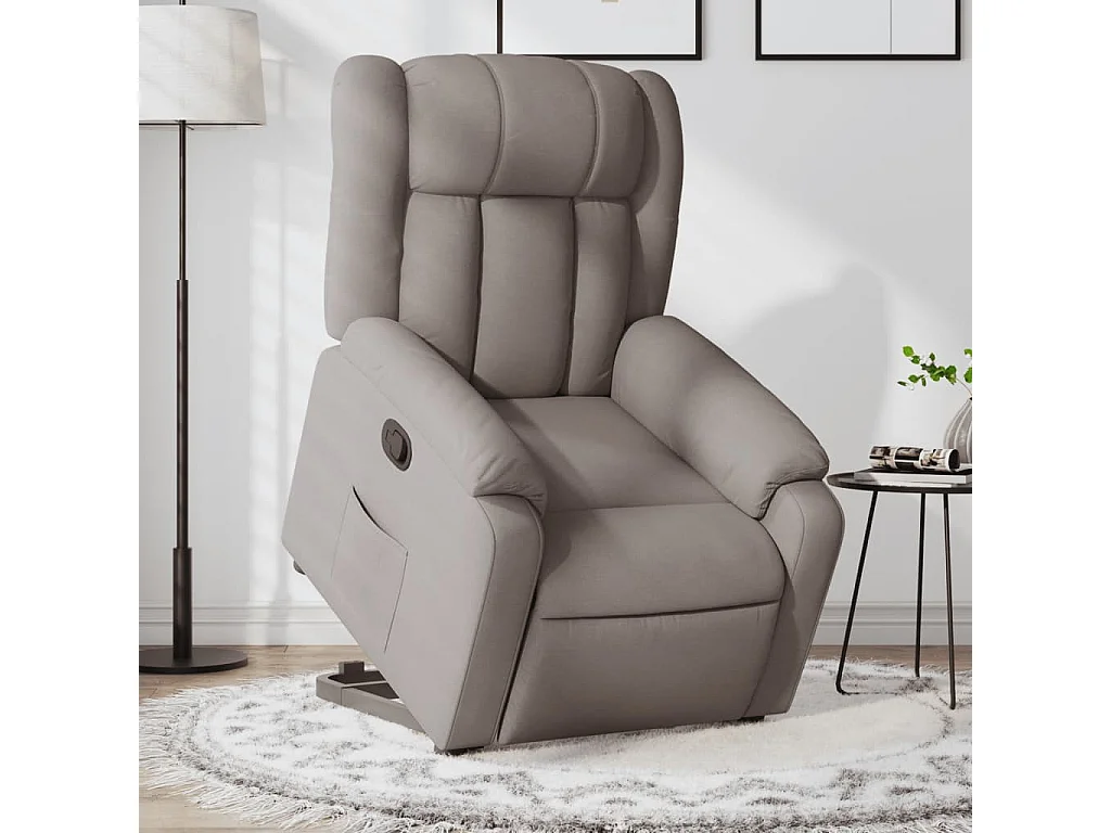Fauteuil inclinable taupe tissu REO20806