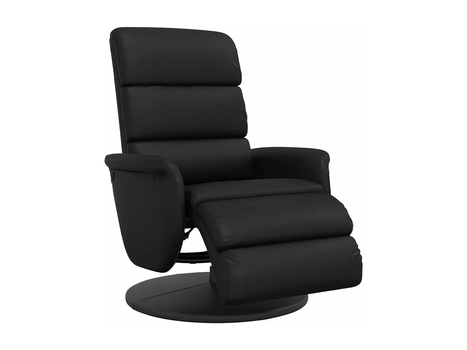 Fauteuil inclinable avec repose-pieds noir similicuir REO60483