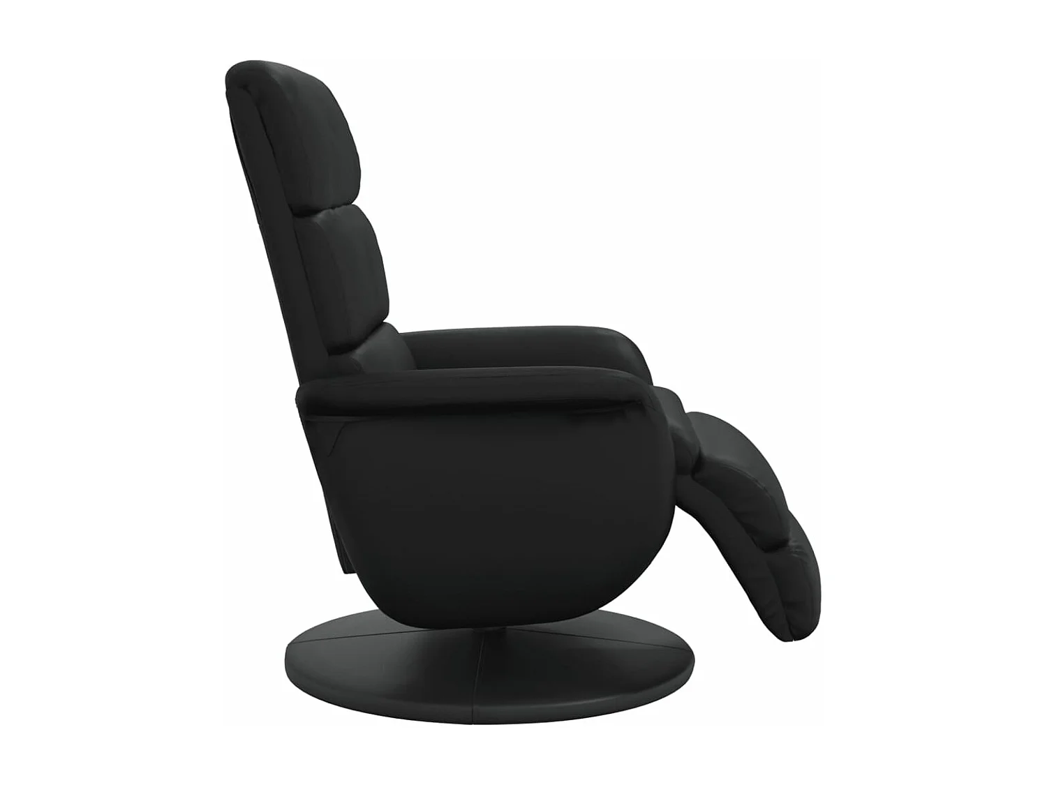 Fauteuil inclinable avec repose-pieds noir similicuir REO60483