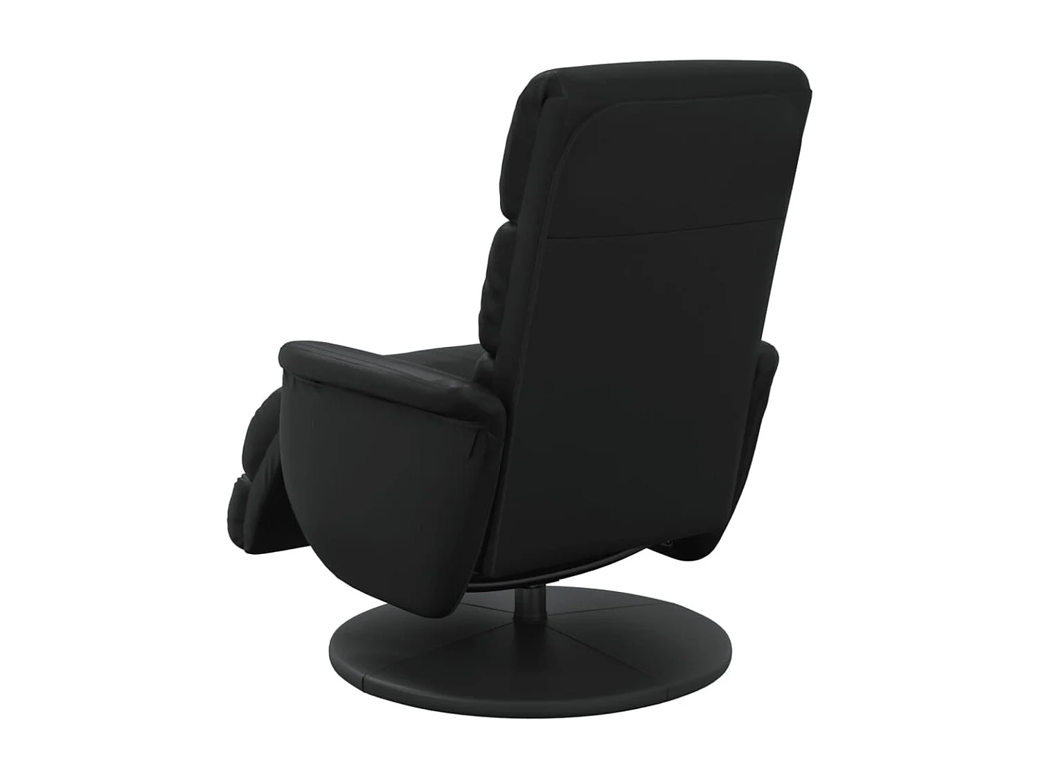 Fauteuil inclinable avec repose-pieds noir similicuir REO60483