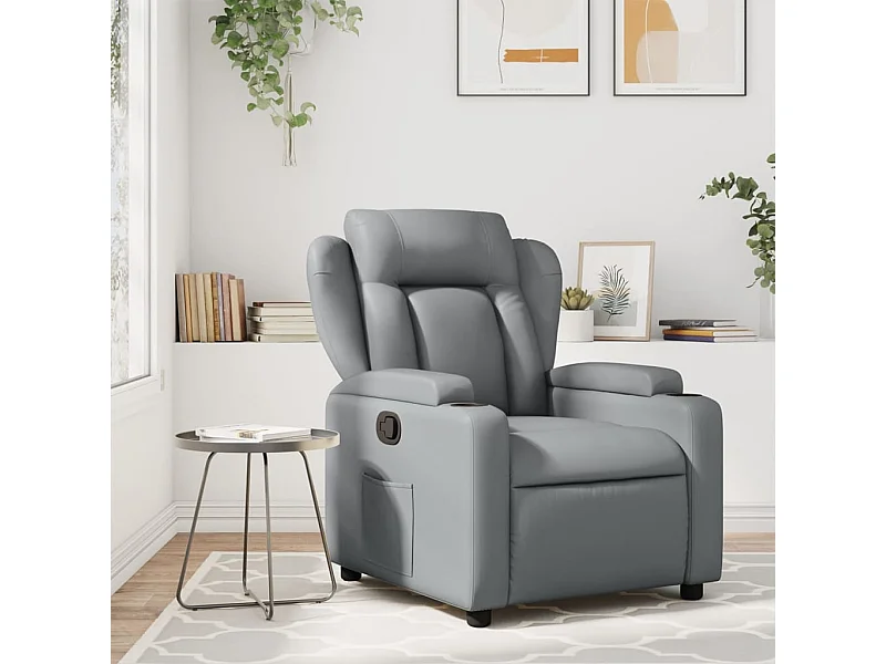 Fauteuil de massage inclinable Gris Similicuir REO91770