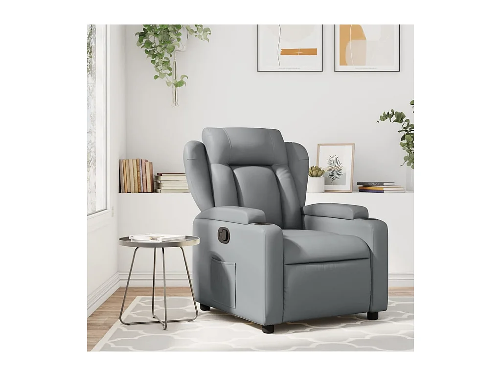 Fauteuil de massage inclinable Gris Similicuir REO91770