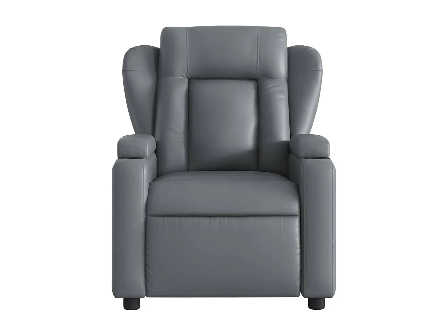 Sillón de masaje reclinable cuero sintético gris YOE87110