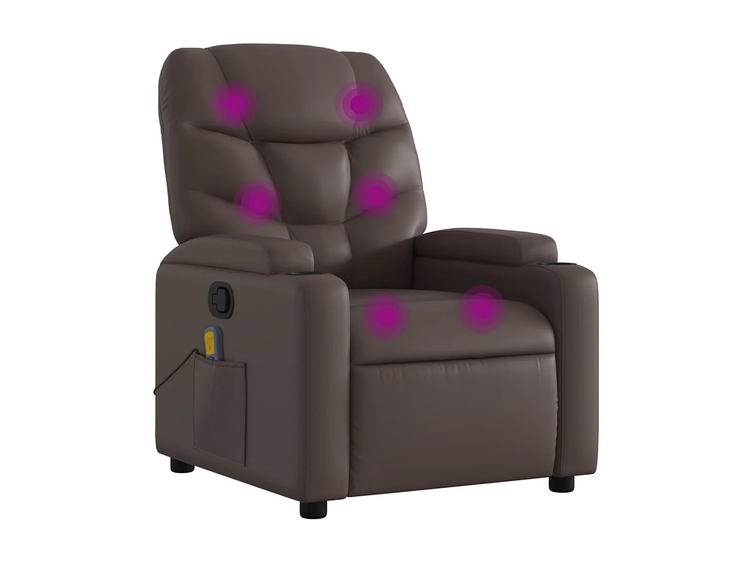 Fauteuil de massage inclinable Marron Similicuir REO73263