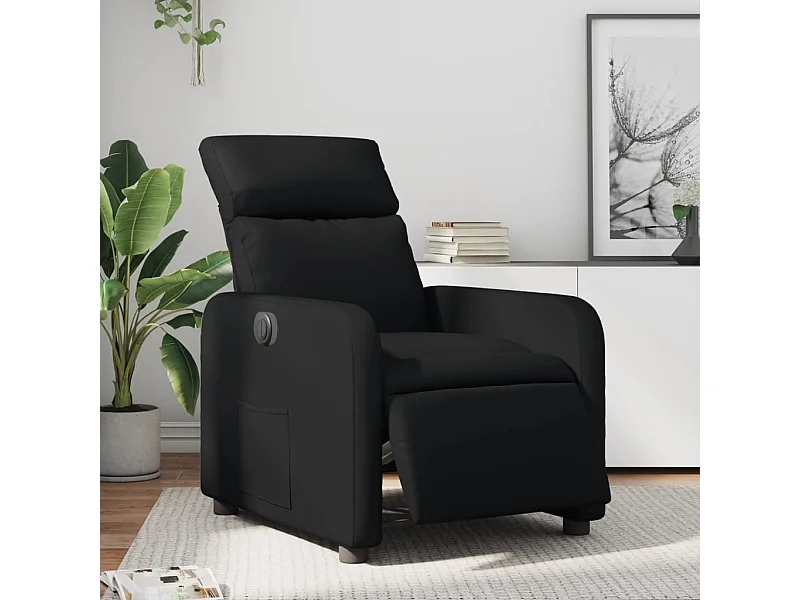 Fauteuil inclinable électrique Noir Similicuir REO69155