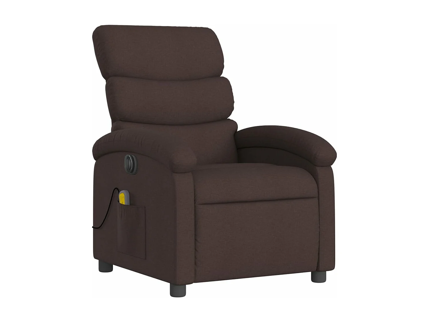 Sillón reclinable de masaje eléctrico tela marrón oscuro YOE95125