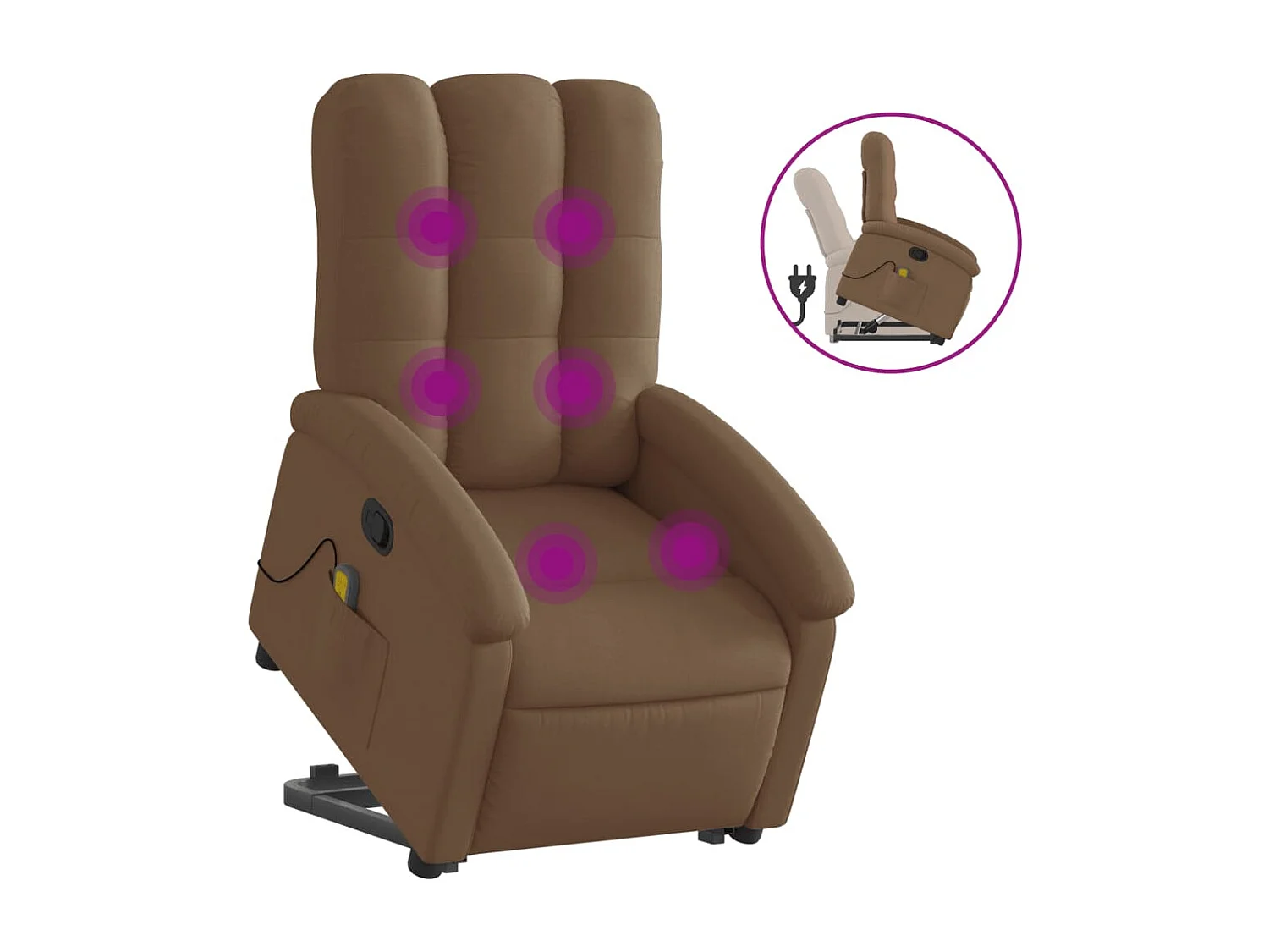 Fauteuil de massage inclinable Marron Tissu REO96173