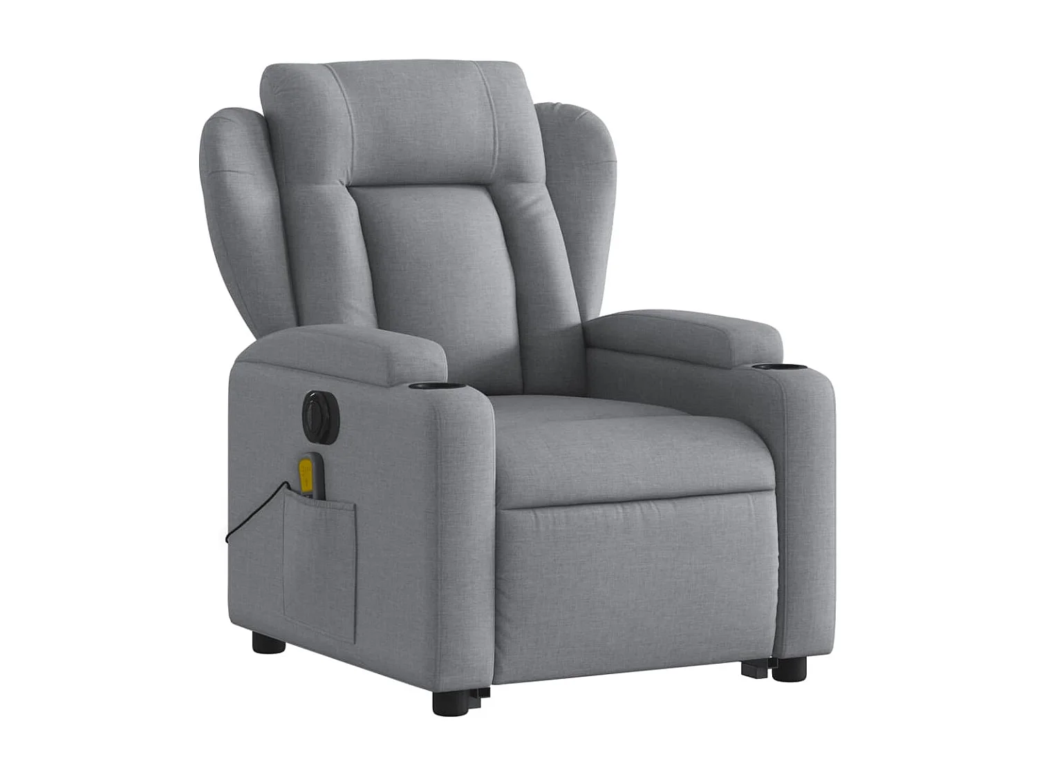 Sillón de masaje eléctrico reclinable elevable tela gris claro YOE49520