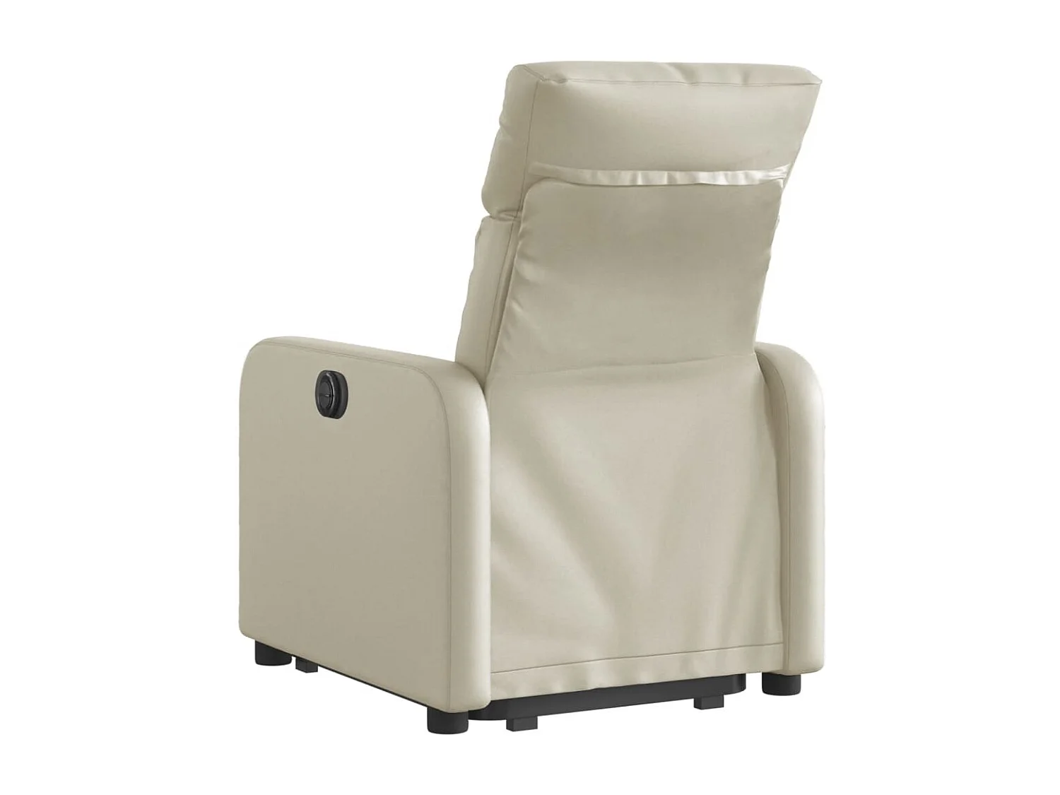Poltrona reclinável elevatória elétrica couro artificial creme PT280978