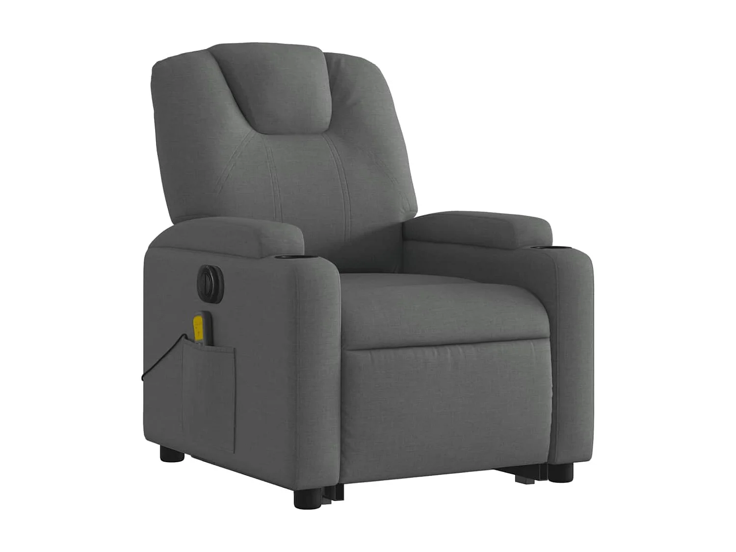 Sillón de masaje eléctrico reclinable elevable tela gris oscuro YOE36511