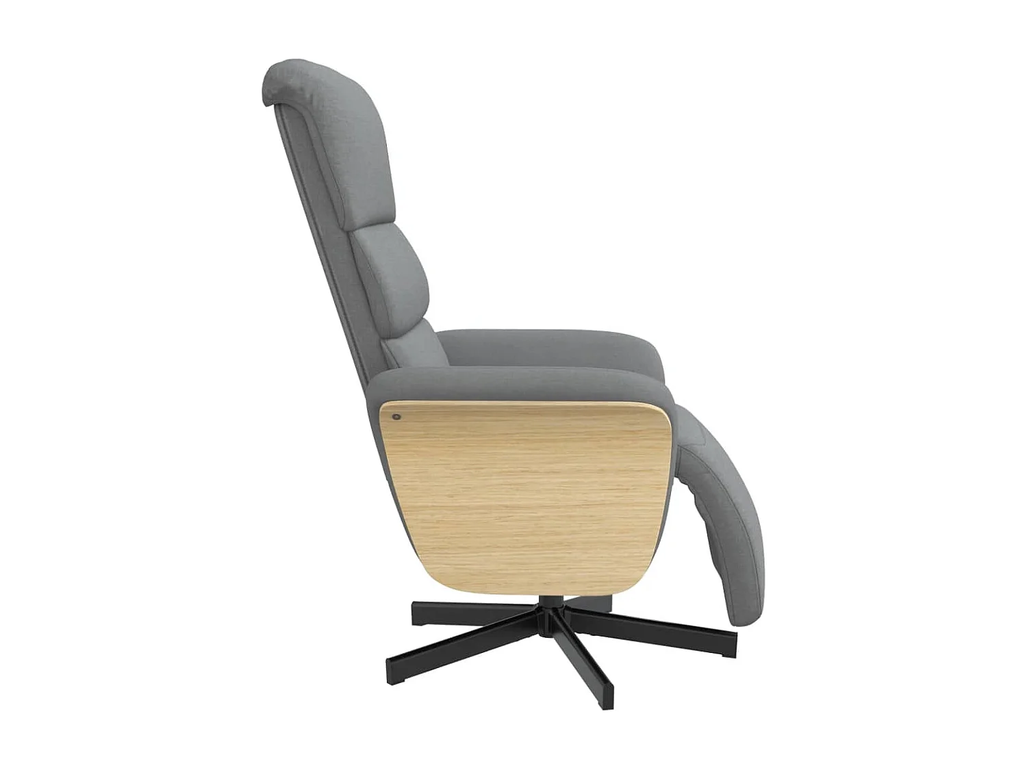 Sillón reclinable con reposapiés tela gris claro YOE89411