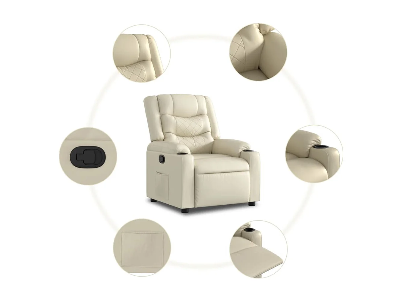 Fauteuil inclinable Crème Similicuir REO80338