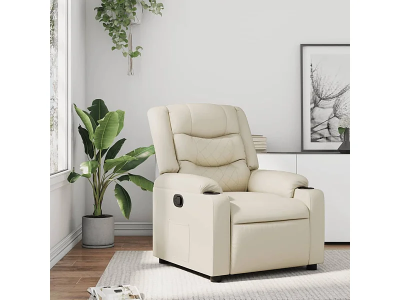 Relaxsessel | Fernsehsessel Creme Kunstleder -gkd660278