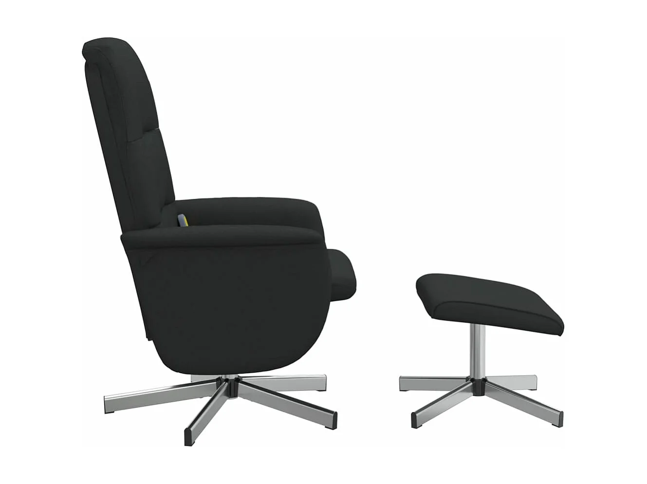 Fauteuil de massage inclinable avec repose-pied noir tissu REO54768