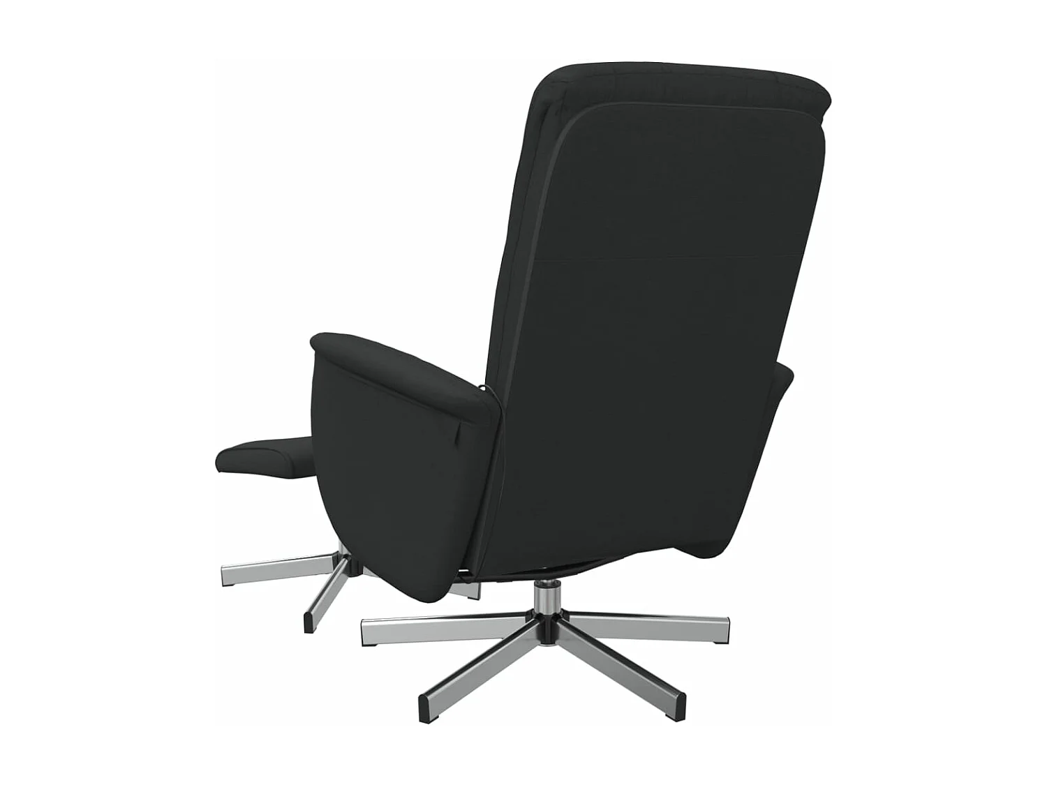 Fauteuil de massage inclinable avec repose-pied noir tissu REO54768