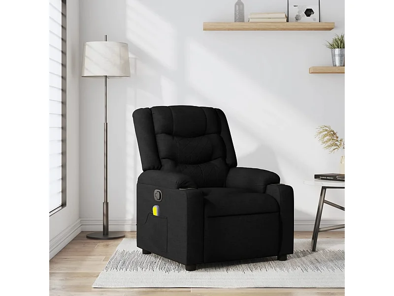 Fauteuil de massage inclinable Noir Tissu REO51835