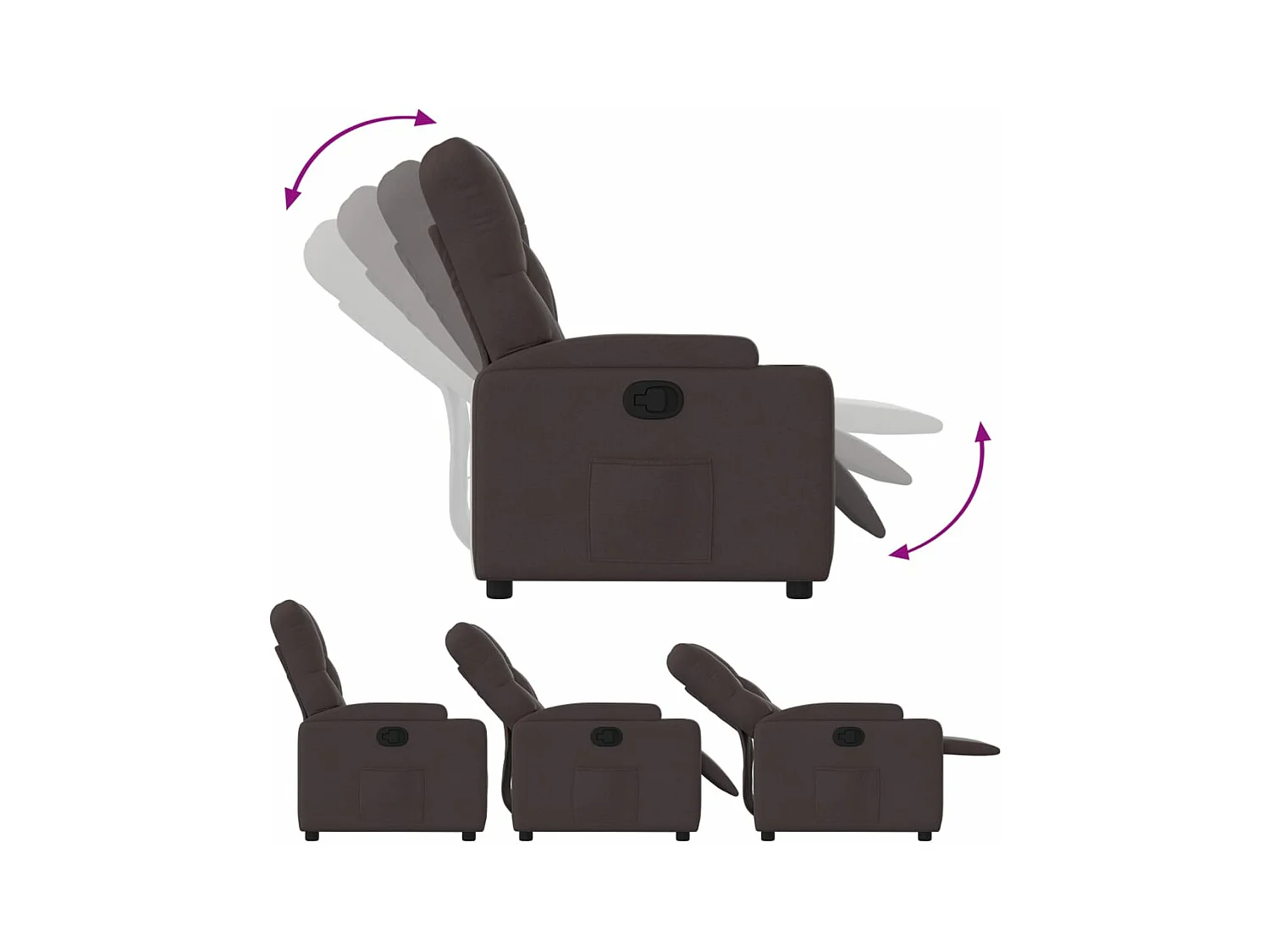 Fauteuil inclinable Marron foncé Tissu REO26475