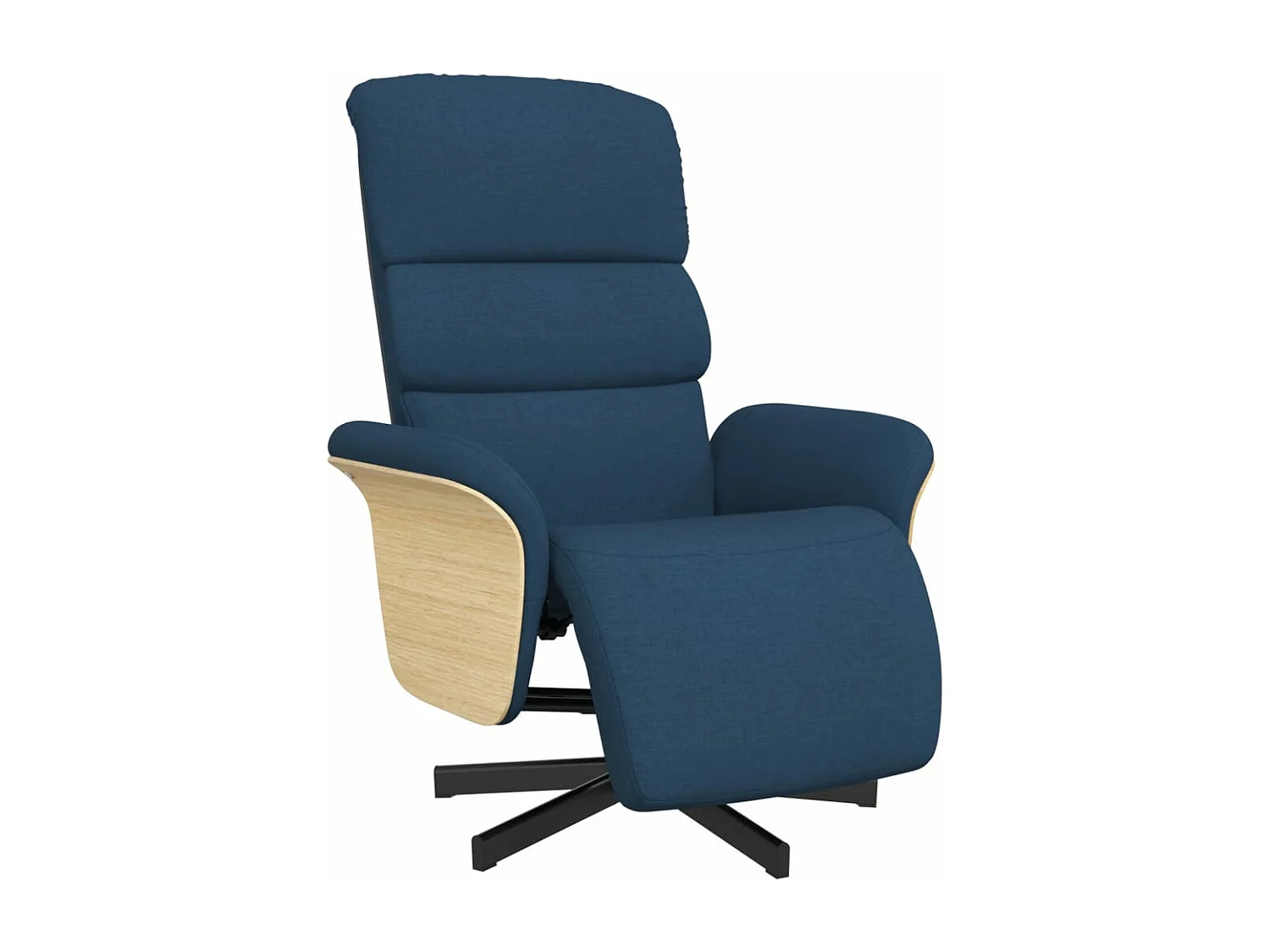 Fauteuil inclinable avec repose-pieds bleu tissu REO42719